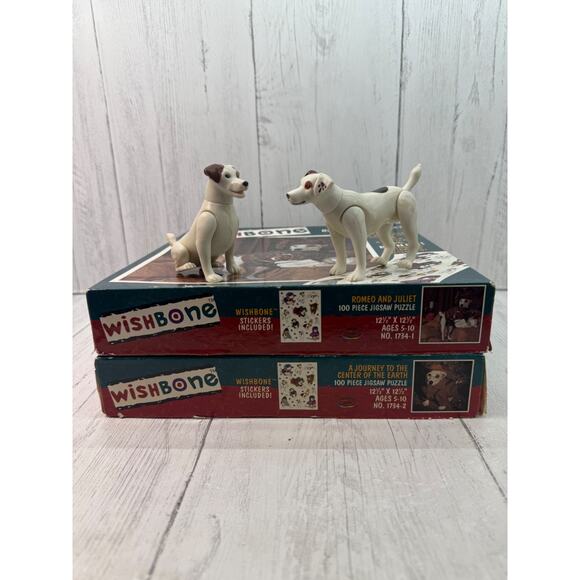 2 Wishbone Puzzles 100 pc Romeo Juliet Journey Center Earth + Toys Figures 1997 - Picture 16 of 16